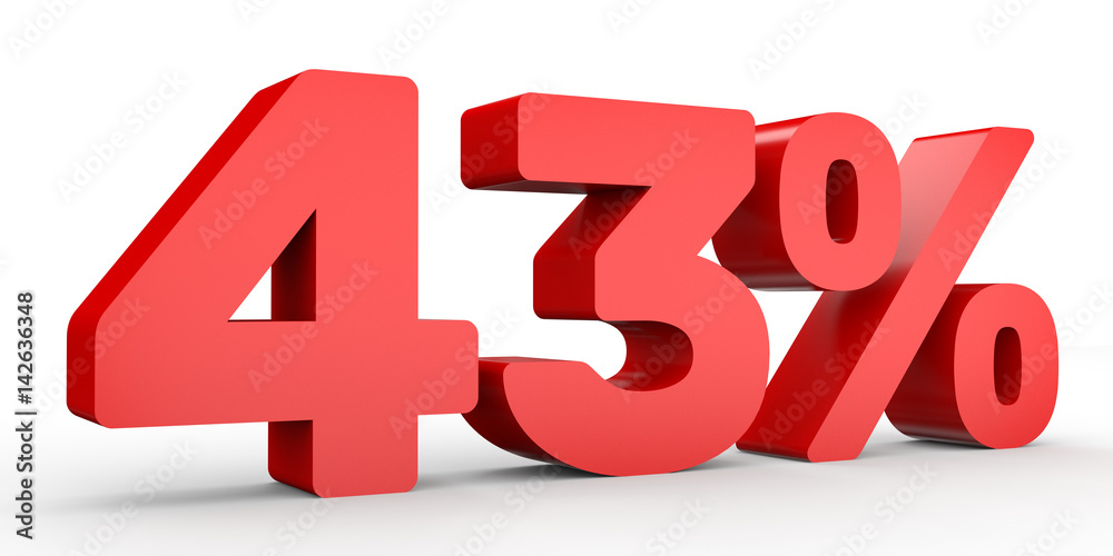 Forty three percent off. Discount 43 %. Forty three percent off. Discount 43 %.