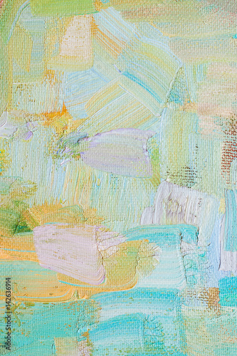 Oil painted canvas orange