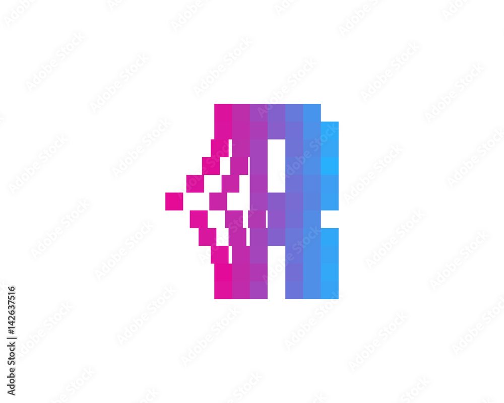 Letter R Pixel Spread Icon Logo Design Element Letter R Pixel Spread Icon Logo Design Element
