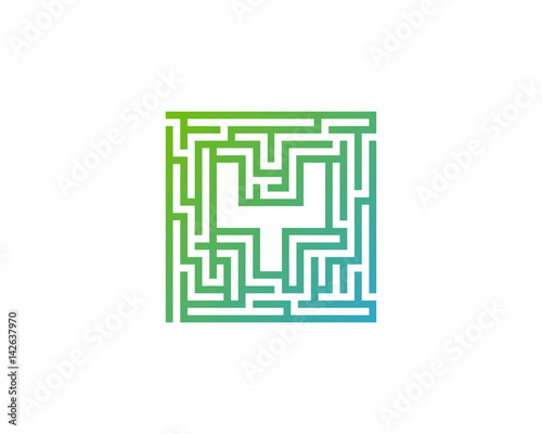 Letter Y Maze Labyrint Icon Logo Design Element