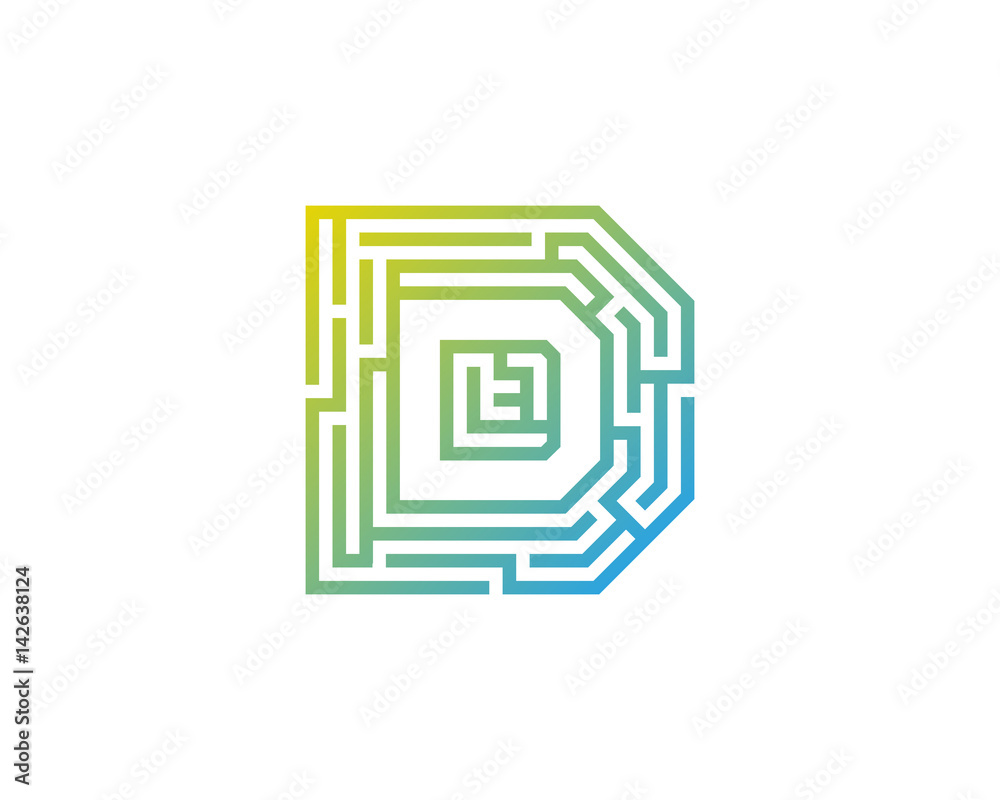 Letter D Maze Labyrint Icon Logo Design Element Letter D Maze Labyrint Icon Logo Design Element