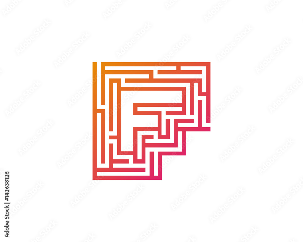 Letter F Maze Labyrint Icon Logo Design Element Letter F Maze Labyrint Icon Logo Design Element