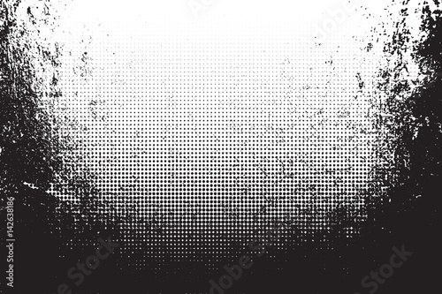 Grunge texture with halftone. Vector illustration