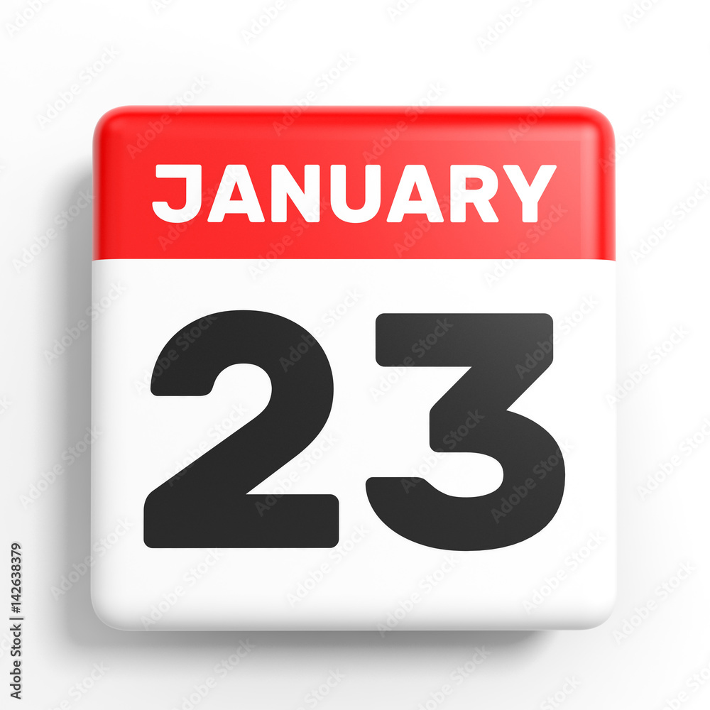 January 23. Calendar on white background. January 23. Calendar on white background.