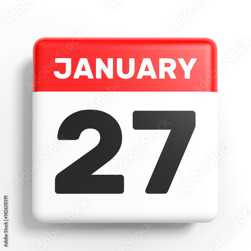 January 27. Calendar on white background.