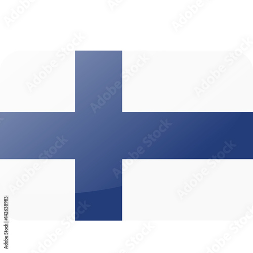 Finland flag and language icon - isolated vector illustration
