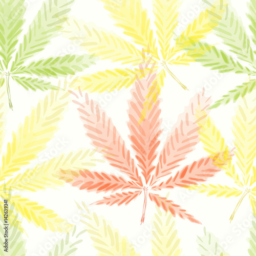 Cannabis leafs - seamless pattern