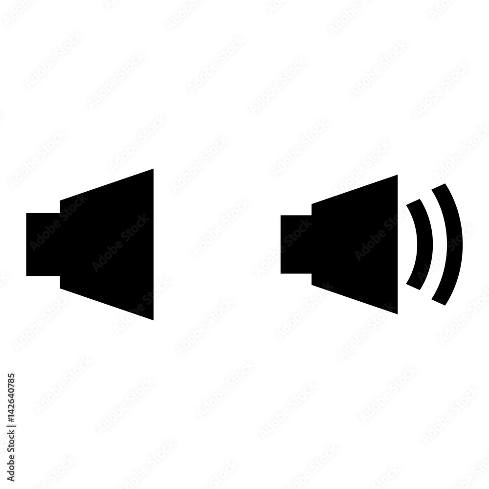 No sound vector icon with shadow No sound vector icon with shadow