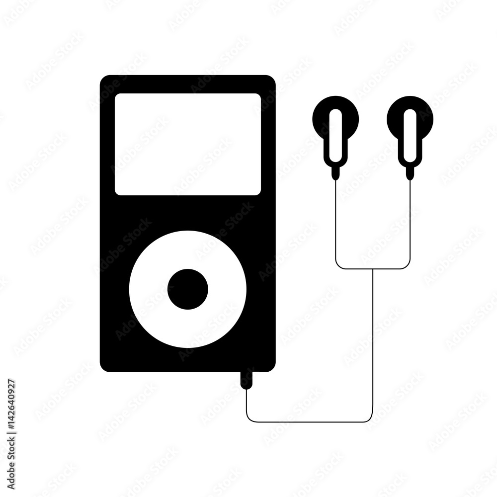 Mp3 player icon. Mp3 player Vector isolated on white background. Flat vector illustration in black. EPS 10 Mp3 player icon. Mp3 player Vector isolated on white background. Flat vector illustration in black. EPS 10