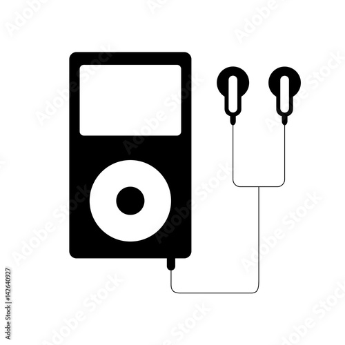 Mp3 player icon. Mp3 player Vector isolated on white background. Flat vector illustration in black. EPS 10