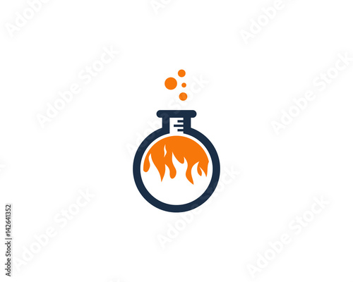 Fire Science Lab Icon Logo Design Element