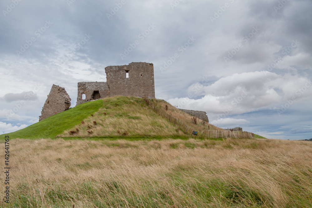 Duffus castle with cloudy sky Duffus castle with cloudy sky
