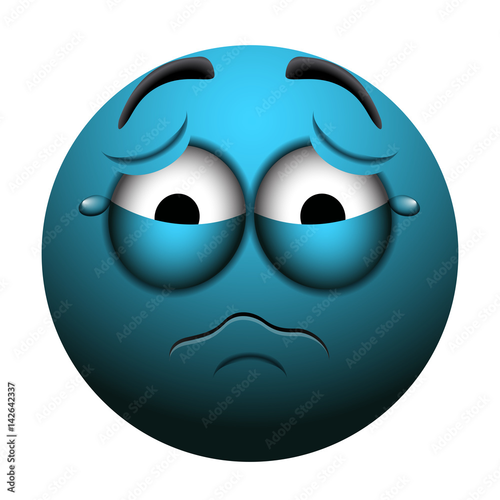 Fototapeta premium Isolated sad emote