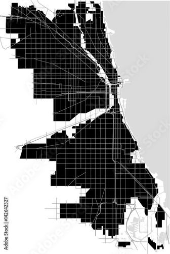 vector map of the city of Chicago, USA