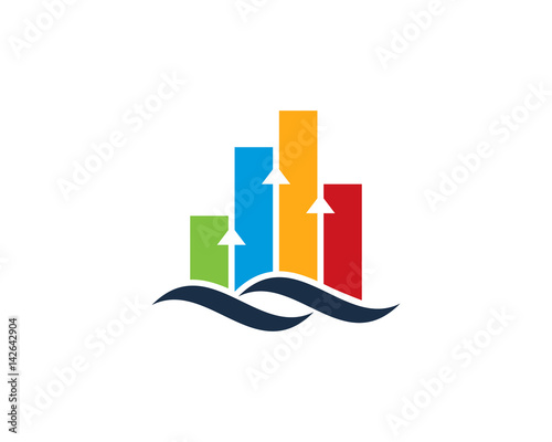Stats Wave Icon Logo Design Element
