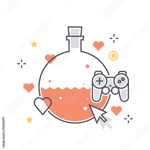 Color line,  concept illustration, icon