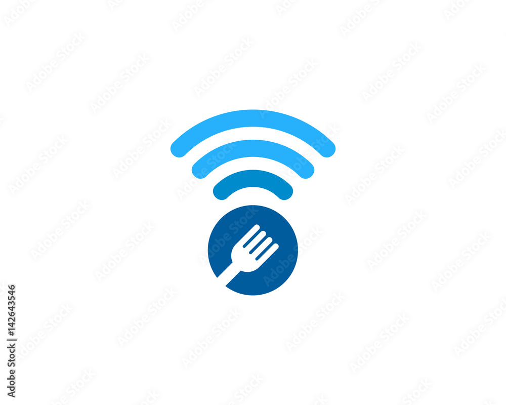 Wifi Food Icon Logo Design Element
