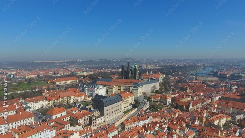 Aerial view of Old Town of Prague and church Saint Vitus in Prague, Czech Republic Aerial view of Old Town of Prague and church Saint Vitus in Prague, Czech Republic