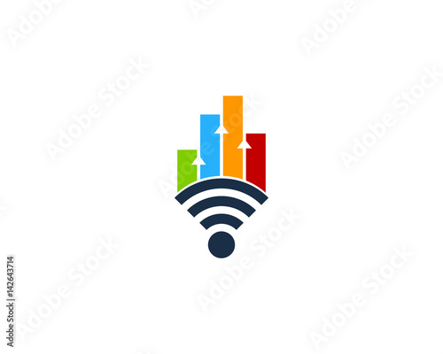 Wifi Statistic Icon Logo Design Element