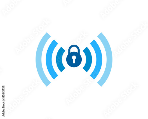 Wifi Lock Icon Logo Design Element