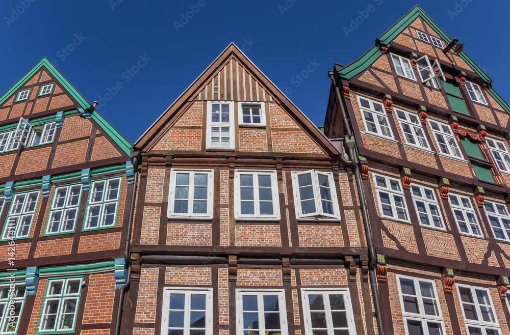 Half timbered houses in the historical city center of Stade