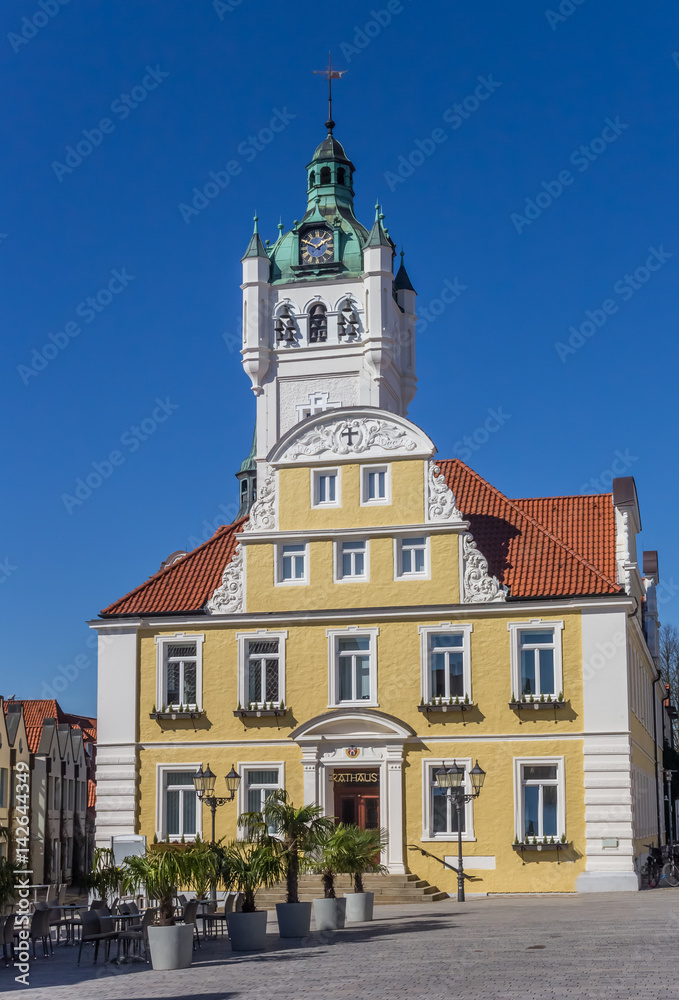 Colorful town hall in the historical center of Verden