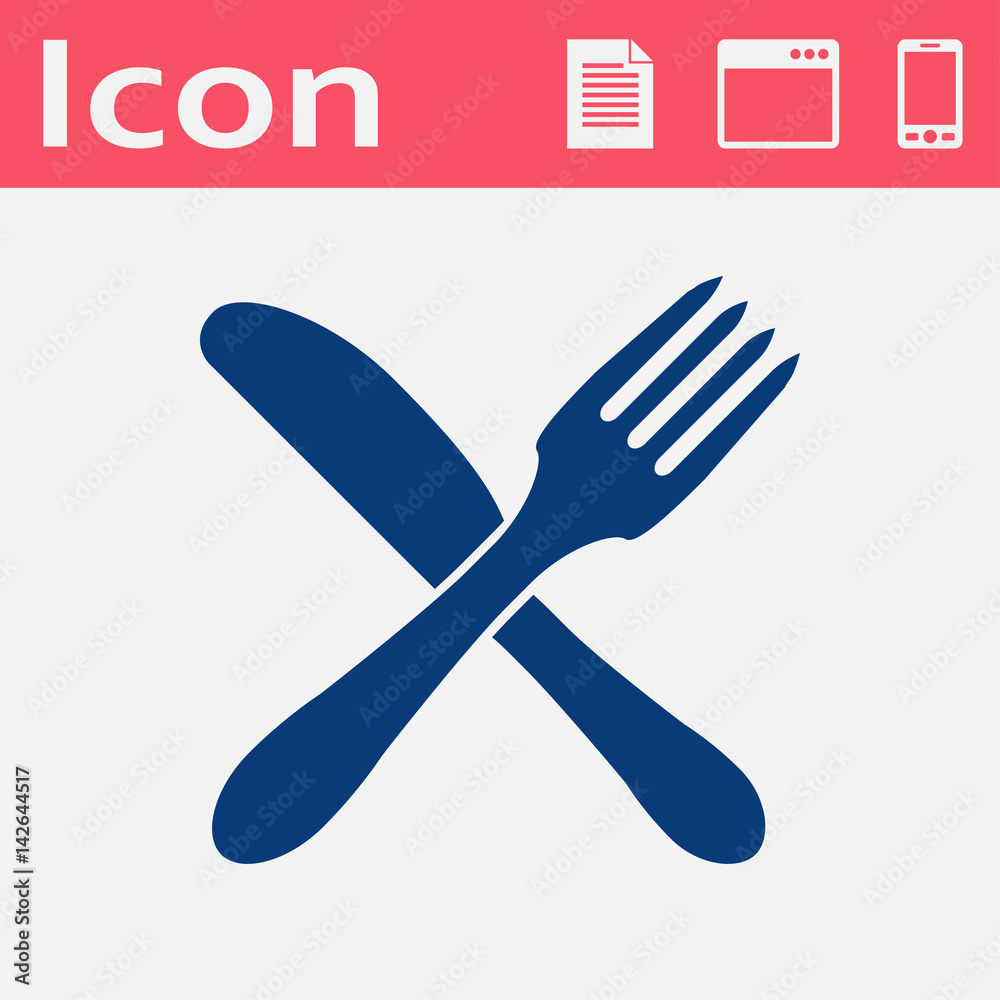 kitchen icon of crossed fork and knife kitchen icon of crossed fork and knife