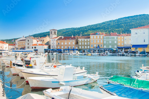     Fishing boats in marine in town of Cres, waterfront, Island of Cres, Kvarner, Croatia  photo