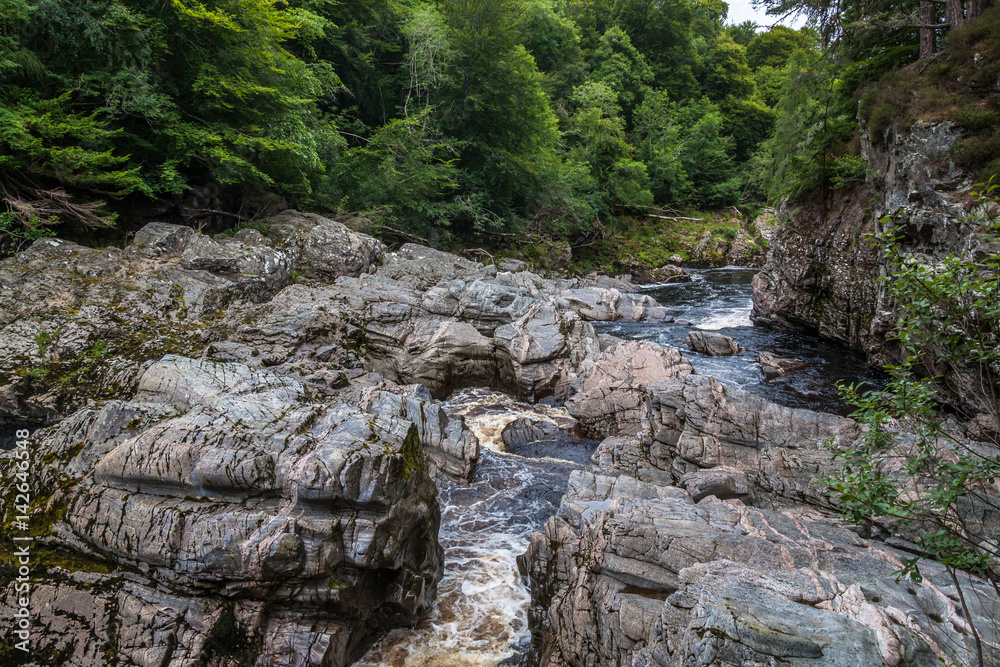 Findhorn river flowing through Highlands