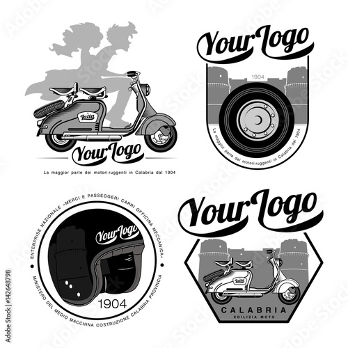 Vector illustration of vintage scooter