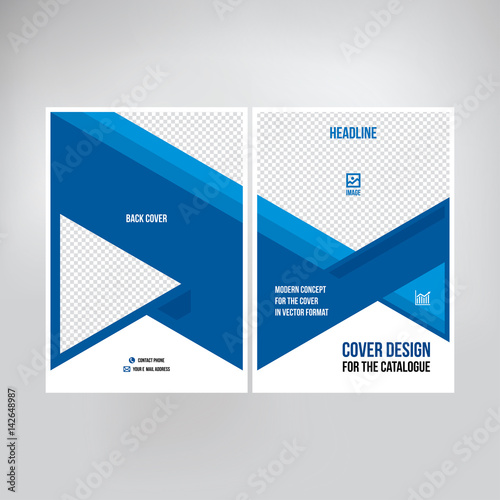 Cover design, for brochure, booklet, leaflet. Graphic template for posting photos and text, cover design of annual report. Template for business presentation, cover folder vector background