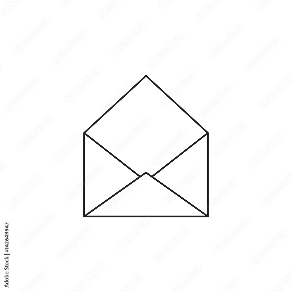 Envelope icon vector, solid illustration, linear pictogram isola Envelope icon vector, solid illustration, linear pictogram isola