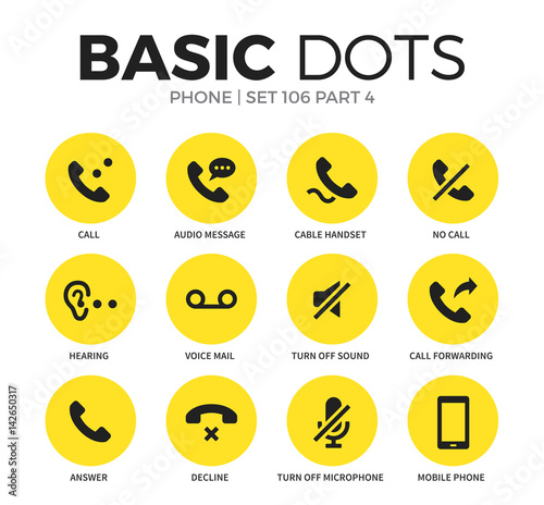 Phone flat icons vector set © Vector Icons