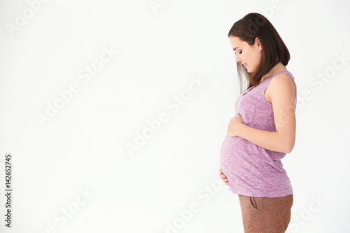 Beautiful pregnant woman on...