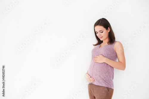 Beautiful pregnant woman on...
