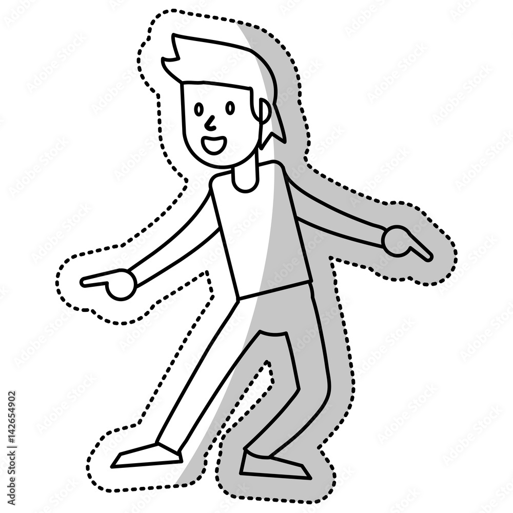 Fototapeta premium guy dance celebrate funny vector illustration eps 10