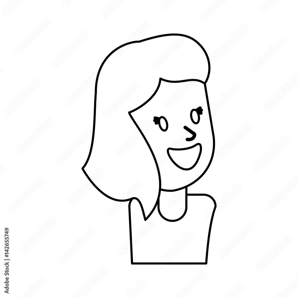 outlined portrait girl smile vector illustration eps 10 outlined portrait girl smile vector illustration eps 10