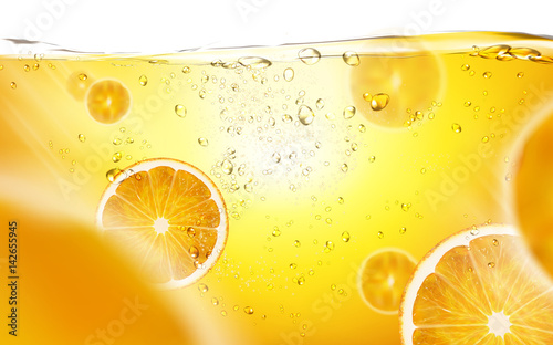sliced orange in juice
