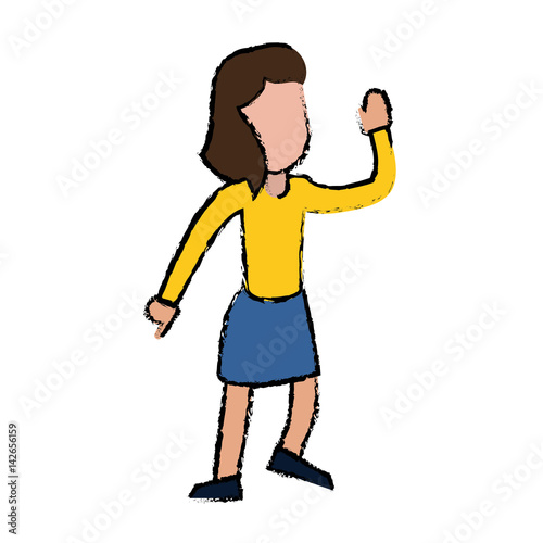 female funny dancing entertain vector illustration eps 10