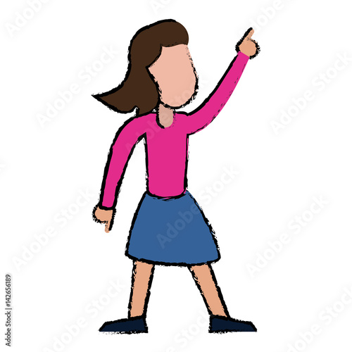 female funny dancing entertain vector illustration eps 10