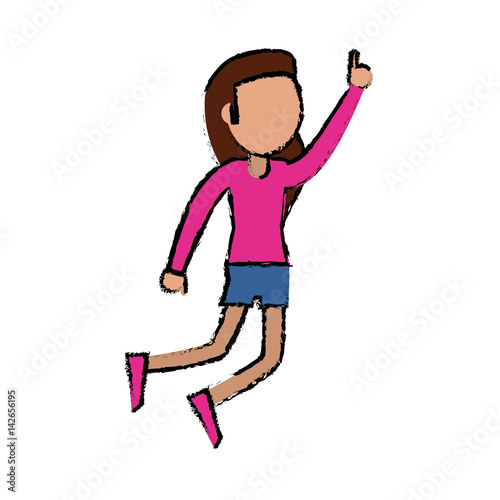 female funny dancing entertain vector illustration eps 10