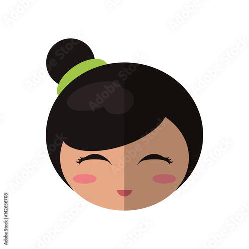 beauty face kokeshi souvenir decorative vector illustration eps 10