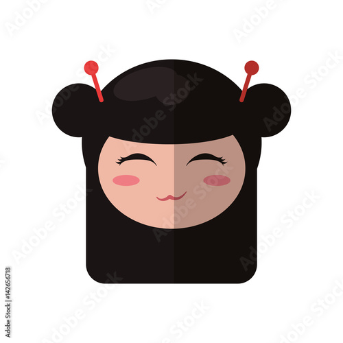 beauty face kokeshi souvenir decorative vector illustration eps 10