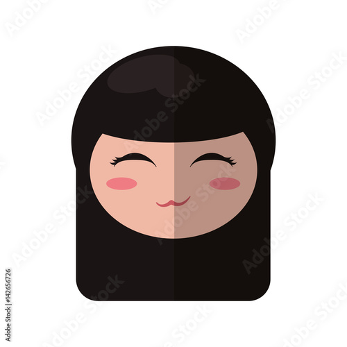 beauty face kokeshi souvenir decorative vector illustration eps 10