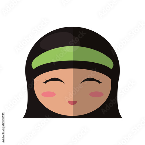 beauty face kokeshi souvenir decorative vector illustration eps 10