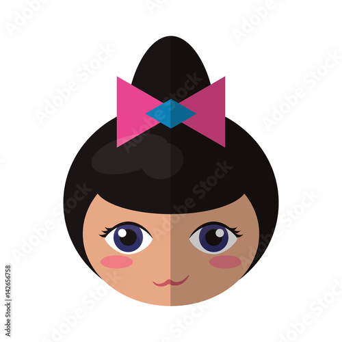 beauty face kokeshi souvenir decorative vector illustration eps 10