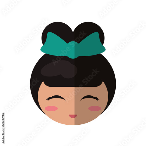 beauty face kokeshi souvenir decorative vector illustration eps 10