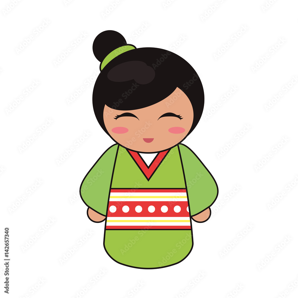 cute kokeshi doll tradition japanese vector illustration eps 10 cute kokeshi doll tradition japanese vector illustration eps 10
