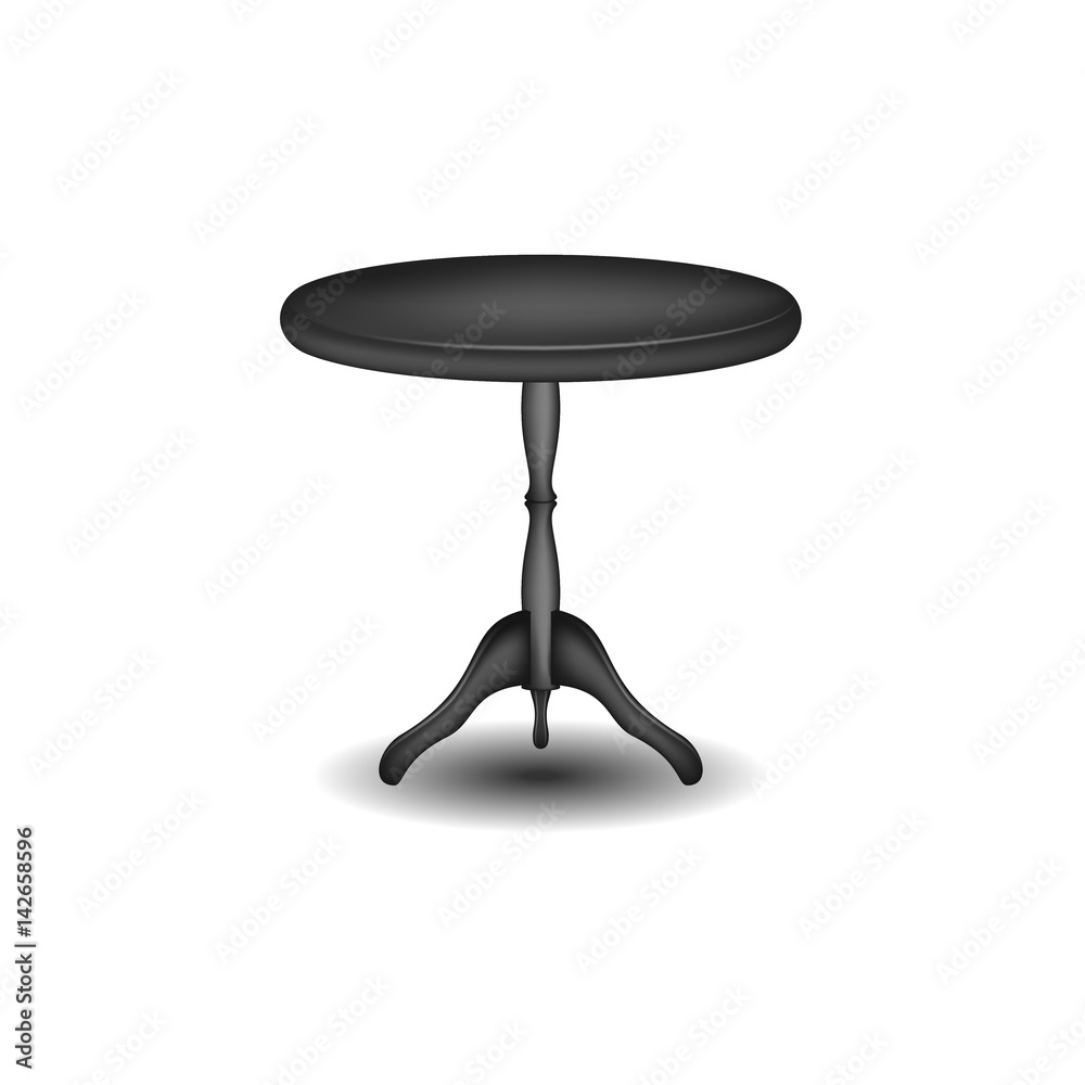 Wooden round table in black design Wooden round table in black design