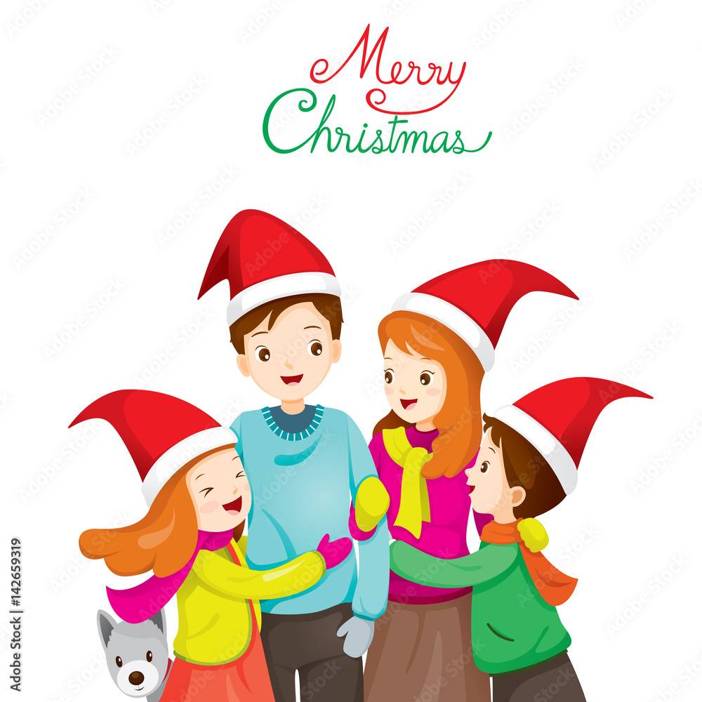 Happy Family Hugging Together, Merry Christmas, Xmas, Love, Relationship, Celebrations, Vacations, Holiday Stock Vector | Adobe Stock Happy Family Hugging Together, Merry Christmas, Xmas, Love, Relationship, Celebrations, Vacations, Holiday Stock Vector | Adobe Stock